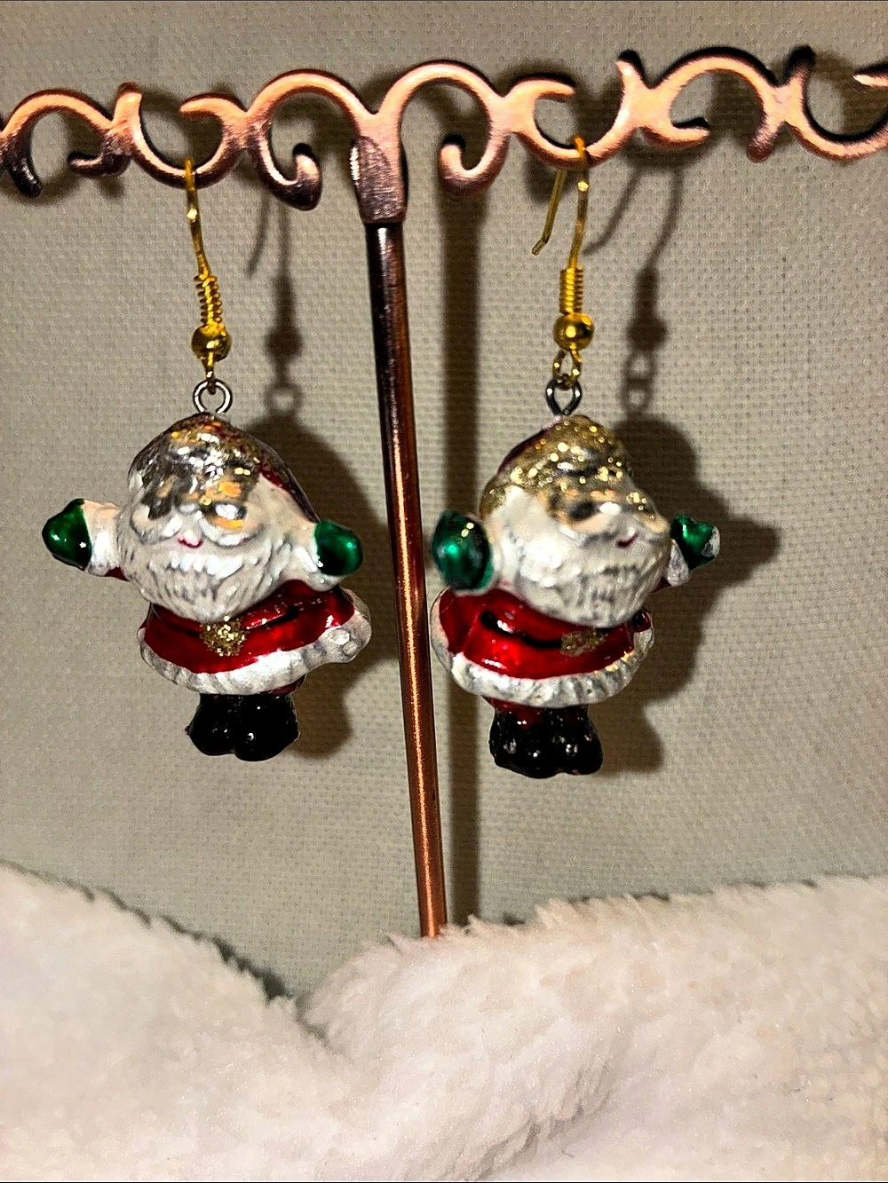 Santa Claus Christmas Drop Earrings